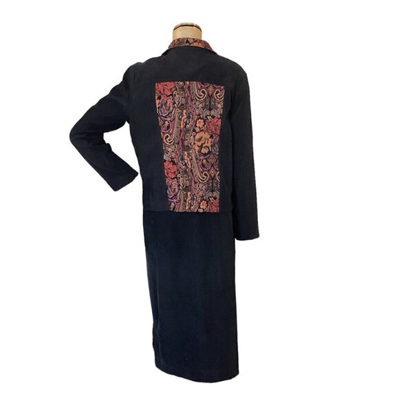 VTG Jessica Howard 2-Piece Dress Jacket Set Black & Brocade Tapestry Sz 8 #168S - Picture 5 of 13
